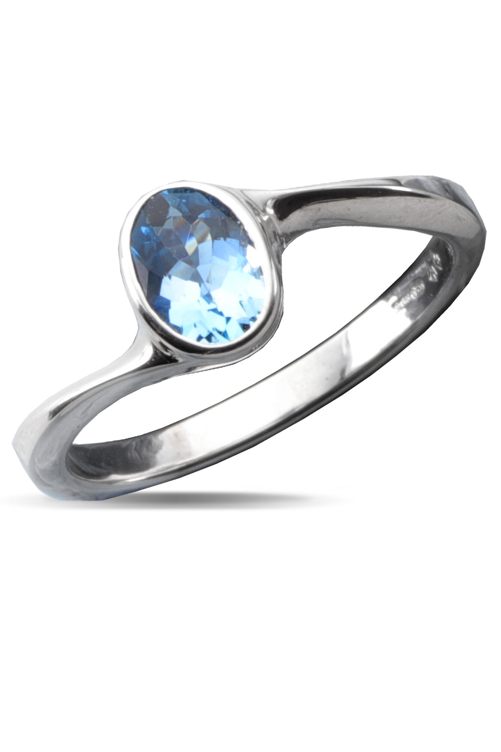 9ct Oval Blue Topaz Ring