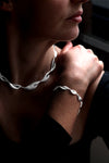 Polished Twist Link Silver Bracelet