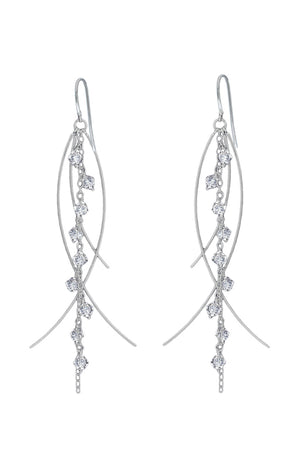 Silver & Crystal drop earrings