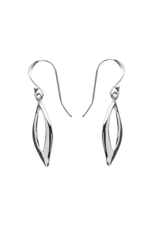 Silver hollow drop earrings / Nina B Jewellery