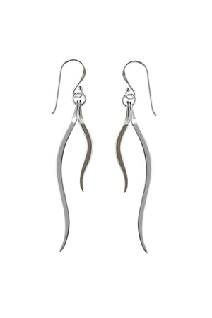 Silver two-strand drop earrings