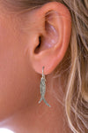 Marcasite Double Drop Silver Earrings
