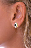 Gold plated double leaf stud earrings