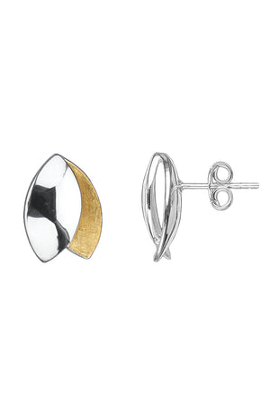 Silver & Gold Plated leaf earrings / Nina B Jewellery