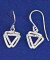 Silver Earrings Double Triangle Drop