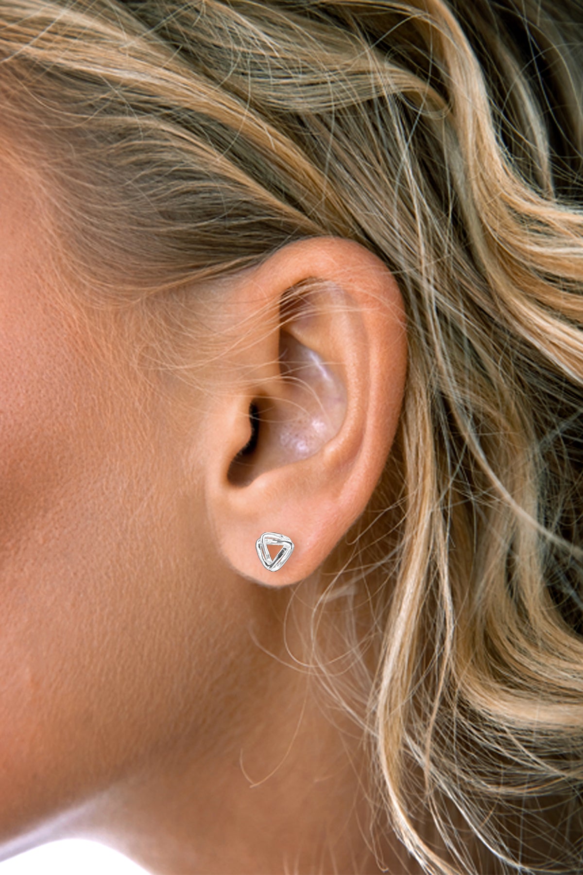 18ct Rose Gold Double Triangle Stud Earrings | Auric Jewellery