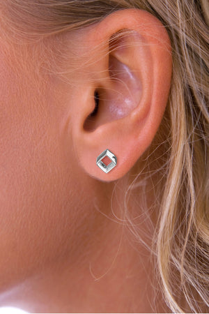 Silver diamond stud earrings / Nina B Jewellery