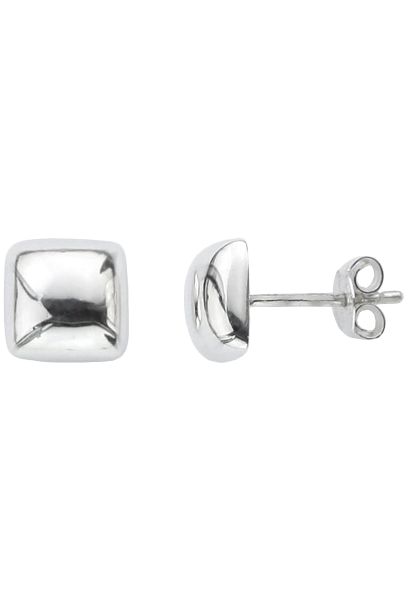 Silver Square Cushion Stud Earrings | Nina B Jewellery