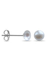 Silver Freshwater Pearl Studs