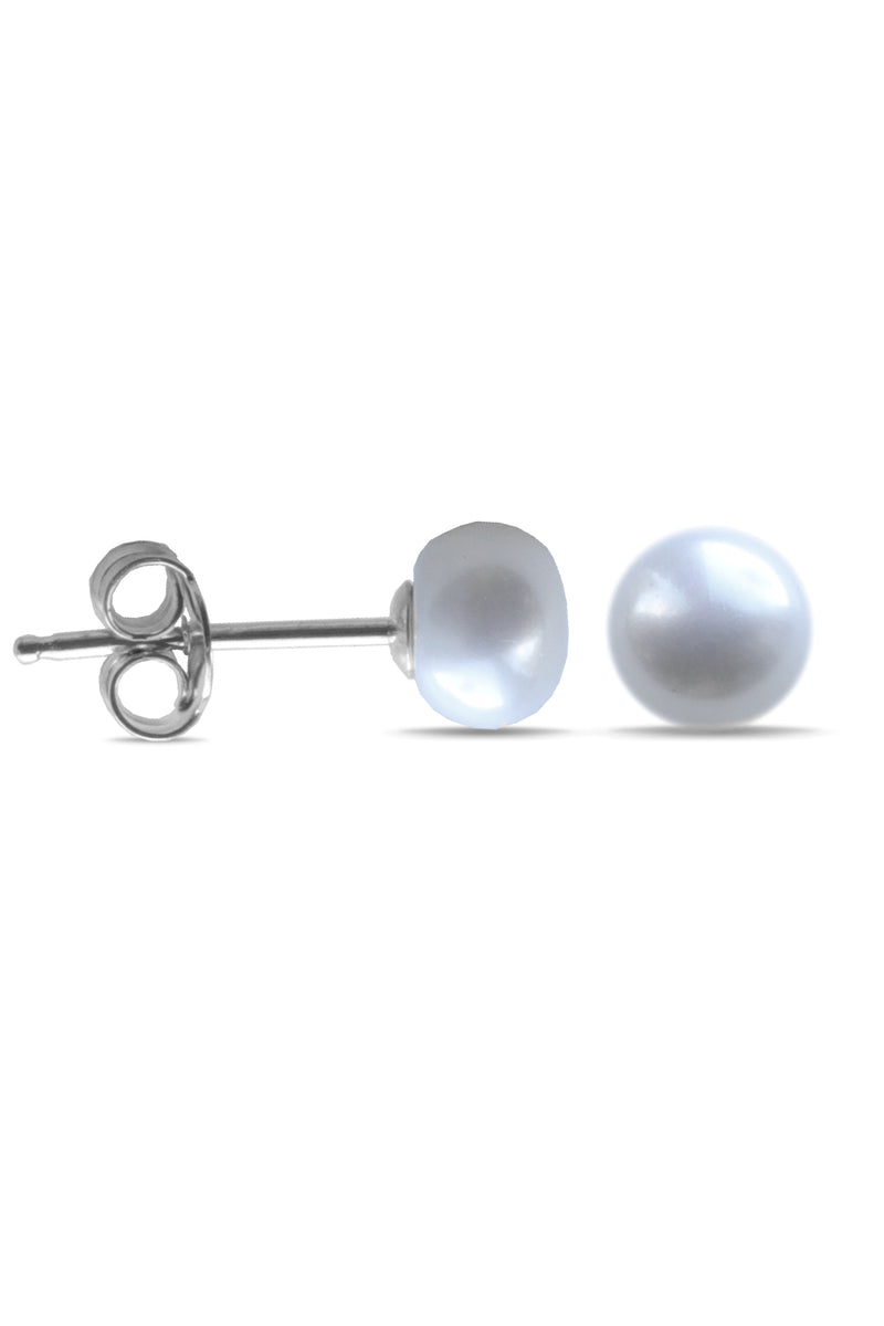 Silver Freshwater Pearl Studs