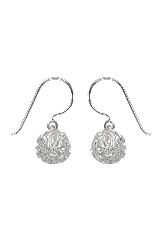 Silver Nest Drop Earrings / Nina B Jewellery