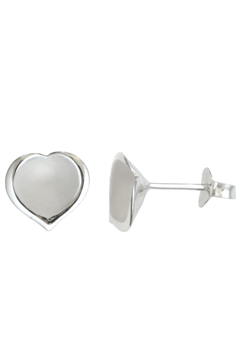 Brushed Silver Heart Earrings