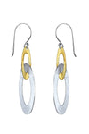 Silver & Gold plated linked loop drop earrings