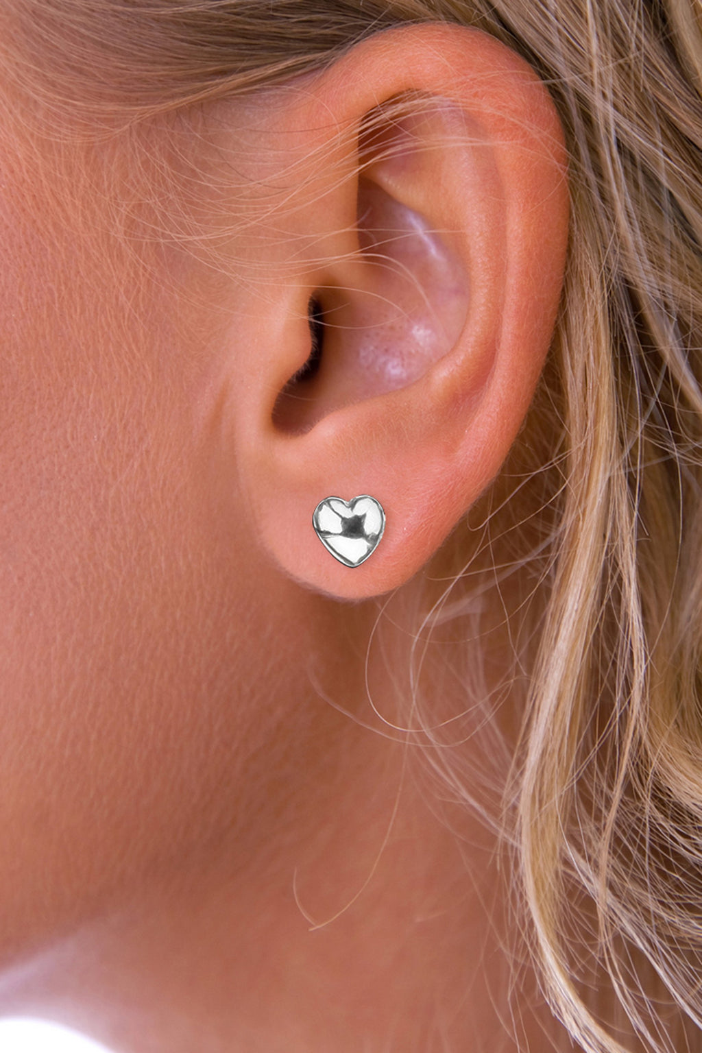 Small Silver Heart Earrings