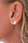 Round Silver Stud Earrings