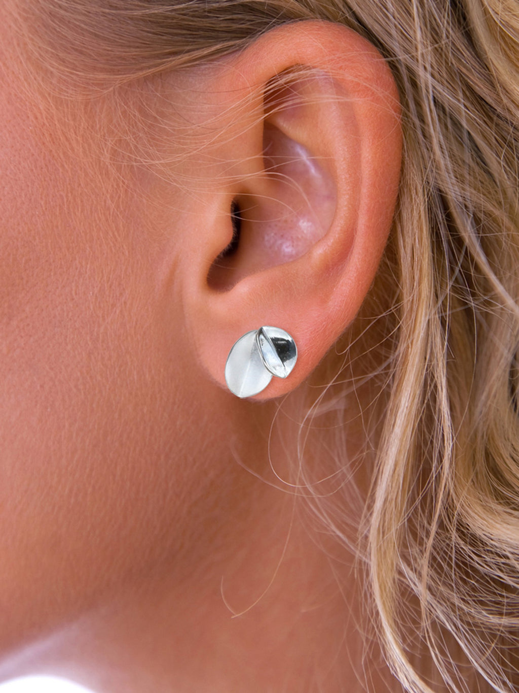 Silver Leaf Stud Earrings