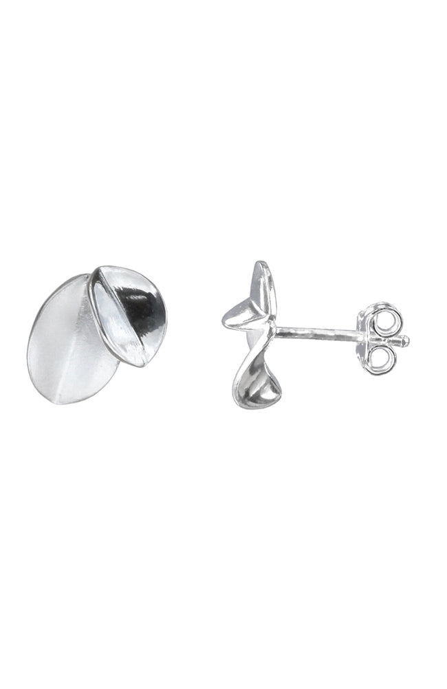 Silver Leaf Stud Earrings / Nina B Jewellery