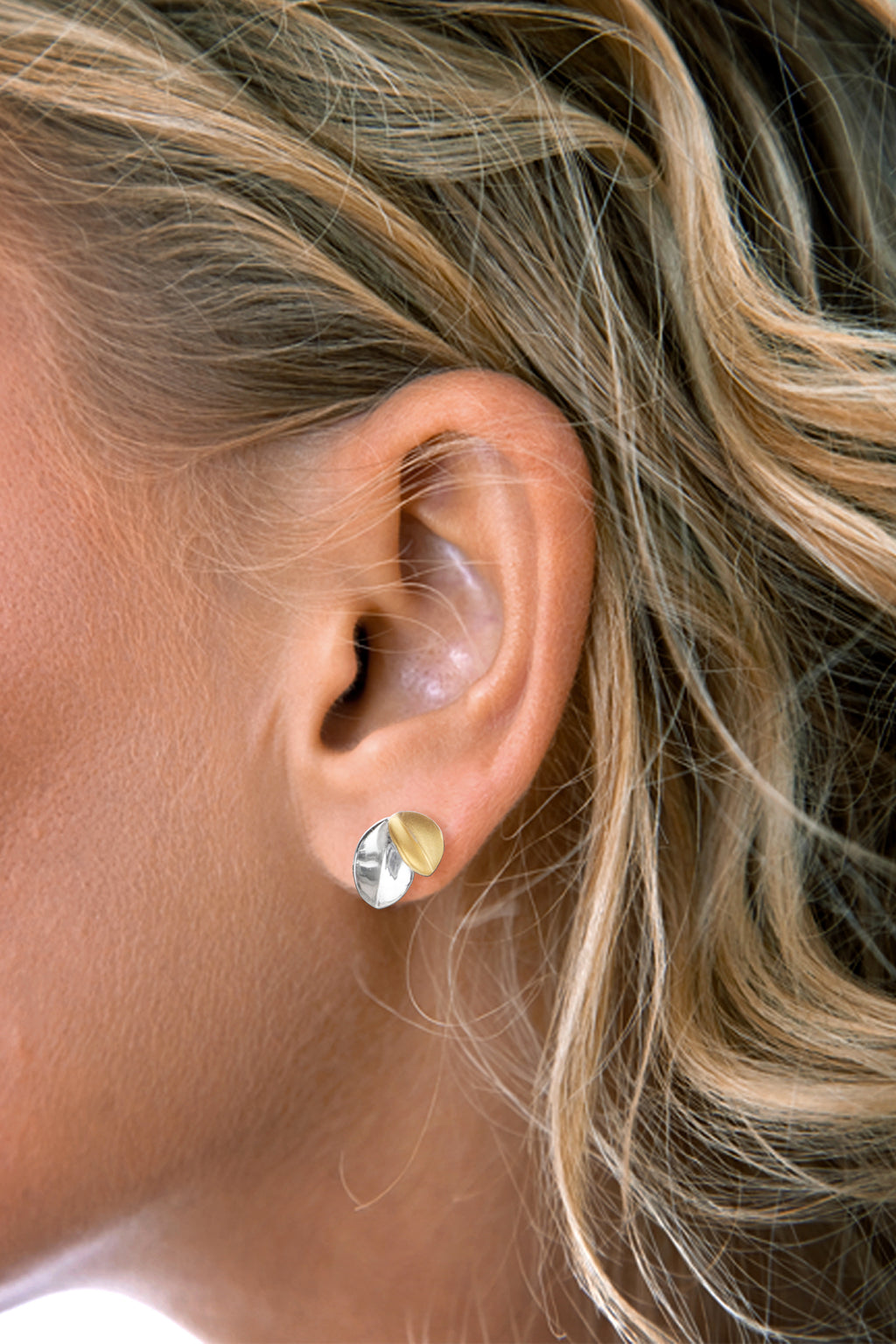 Silver & Gold Plated Petal Studs