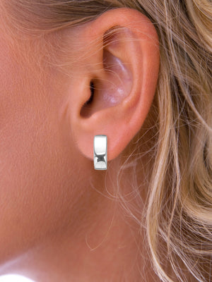 Silver Oblong stud earrings