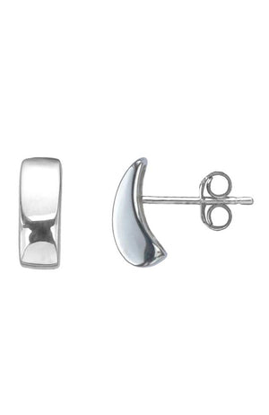 Silver Oblong Stud Earrings / Nina B Jewellery