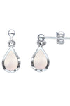 Silver Raindrop Grey Mother of Pearl Earrings