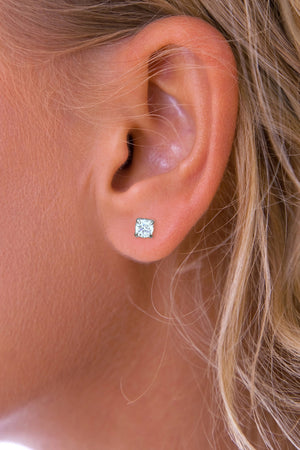 Silver Round Stud Earrings in Semi-Precious Stones