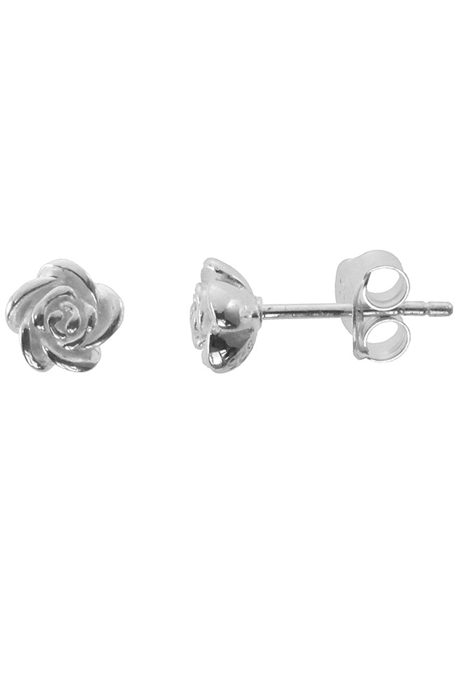 Silver Rose Stud Earrings / Nina B Jewellery