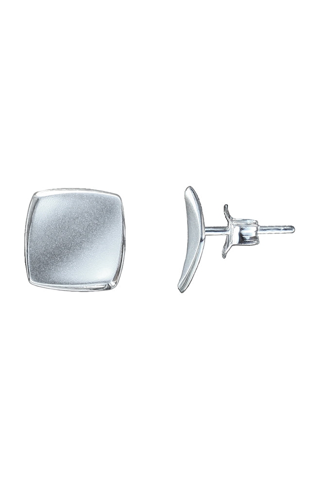 Square Silver Stud Earrings