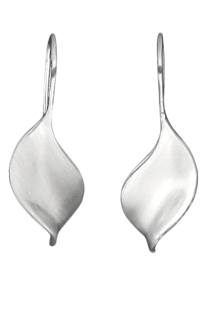 Silver brushed drop earrings | Nina B Jewellery