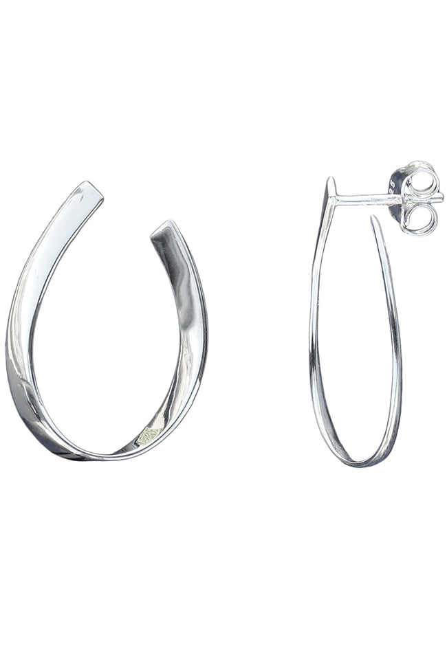 Silver Open Hoop Earrings | Nina B Jewellery
