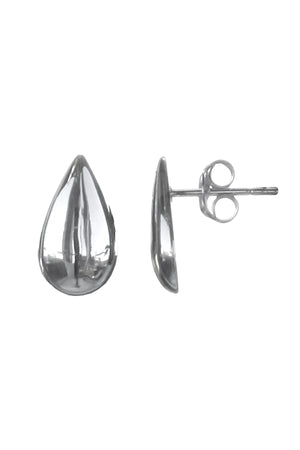 Silver Teardrop Stud Earrings / Nina B Jewellery