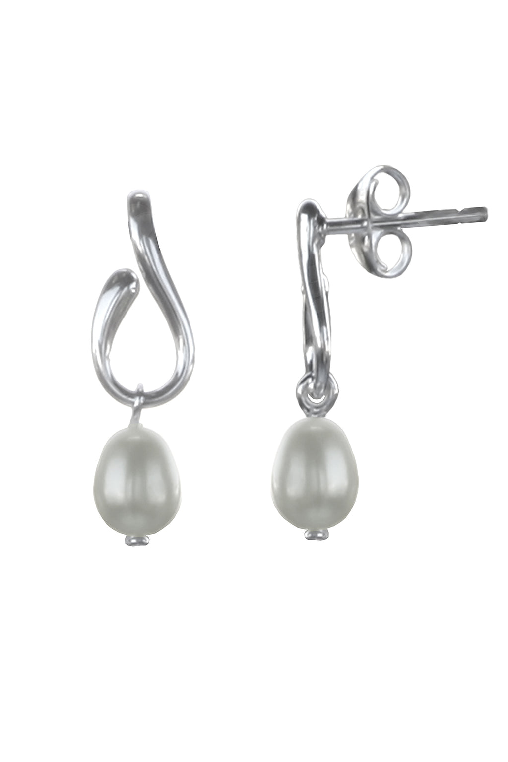 Pearl Earrings / Silver drop earrings / Nina B Jewellery