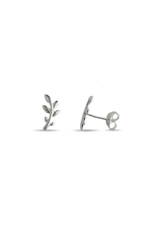 Silver Branch Stud Earrings | Nina B Jewellery