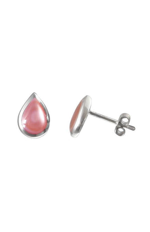 Pink Mother of Pearl Silver Stud Earring / Nina B Jewellery