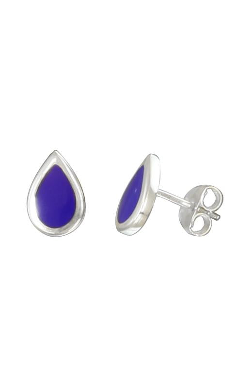 Lapis Lazuli Silver Stud Earrings / Nina B Jewellery
