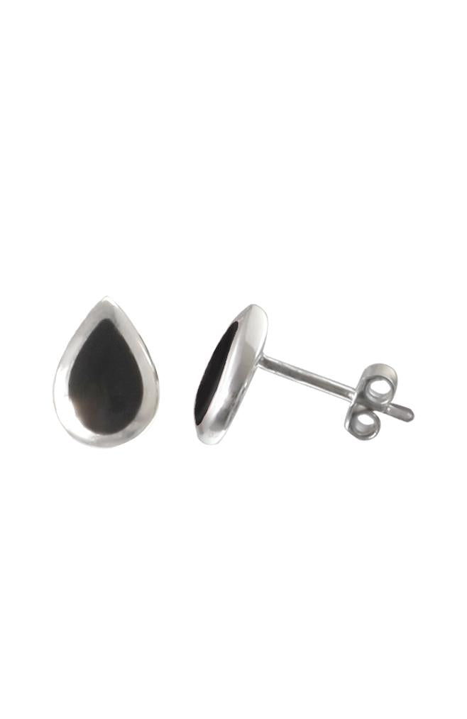 Silver Mother of Pearl Teardrop Stud Earring / Nina B Jewellery