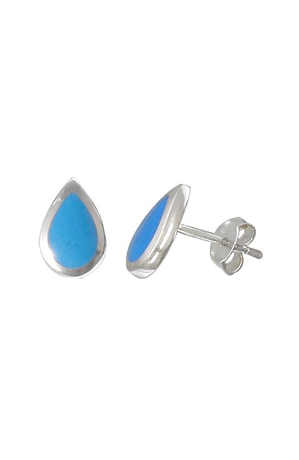 Turquoise Silver Stud Earrings / Nina B Jewellery