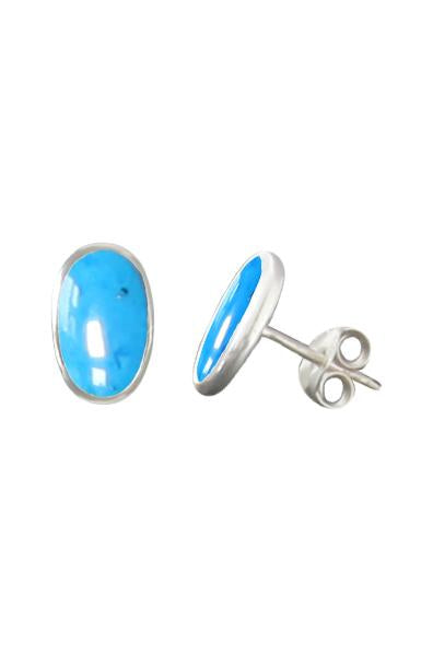 Turquoise Silver Stud Earrings / Nina B Jewellery