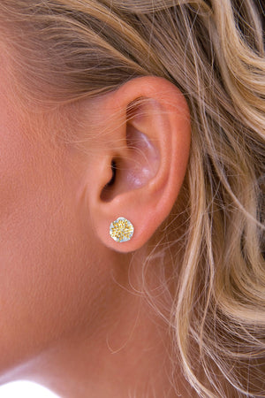 Pendant & Earring Set with Golden Petals