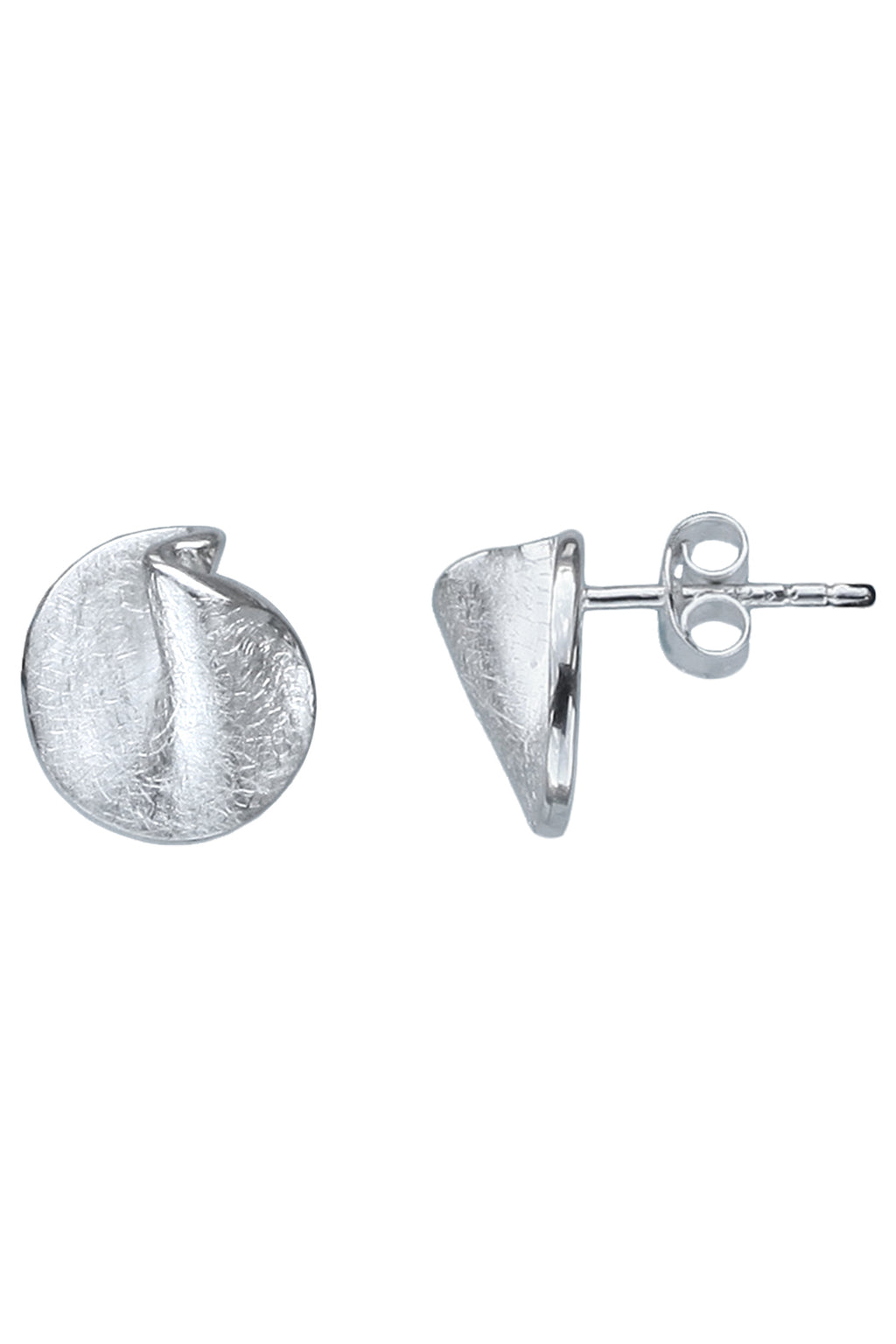 Silver Folded Stud Earrings