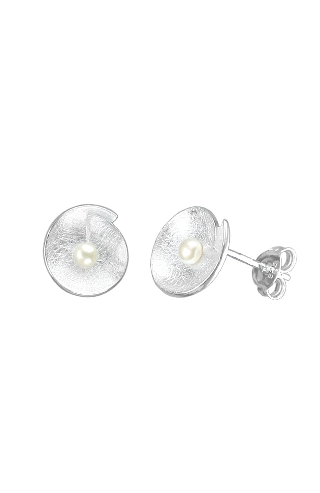 Freshwater Pearl Silver Stud Earrings / Nina B Jewellery