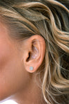 Silver Crystal Ball Stud Earrings