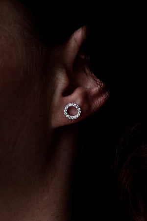 Sparkling Circle Stud Earrings