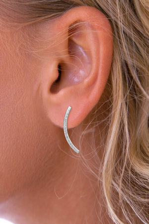 Silver Brushed Curve earrings