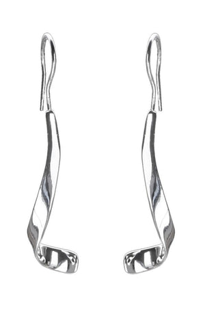 Silver Long Curl Drop Earrings / Nina B Jewellery