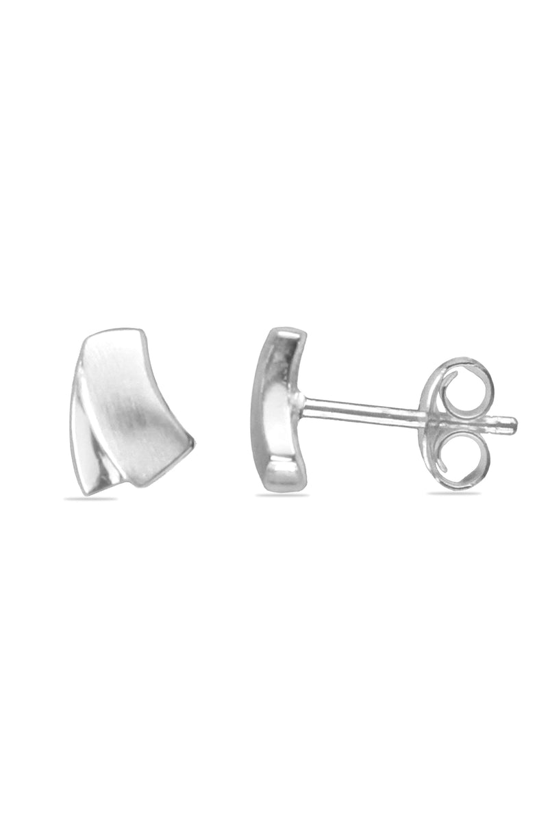 Silver 2 fold stud earrings | Nina B Jewellery