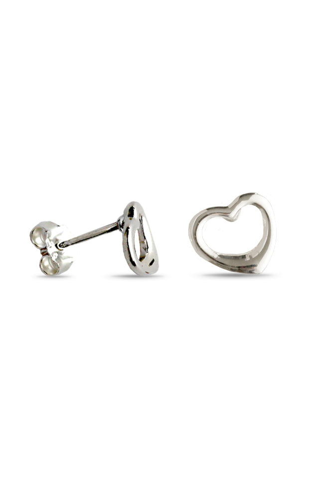 Silver heart stud earrings | Nina B Jewellery