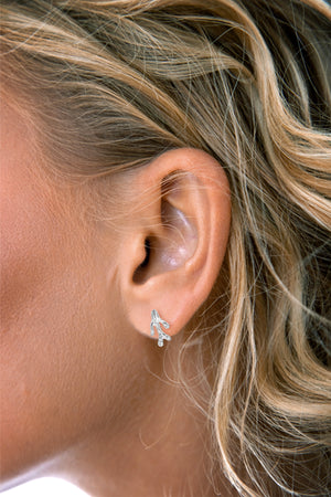 Silver Coral Branch Stud Earrings