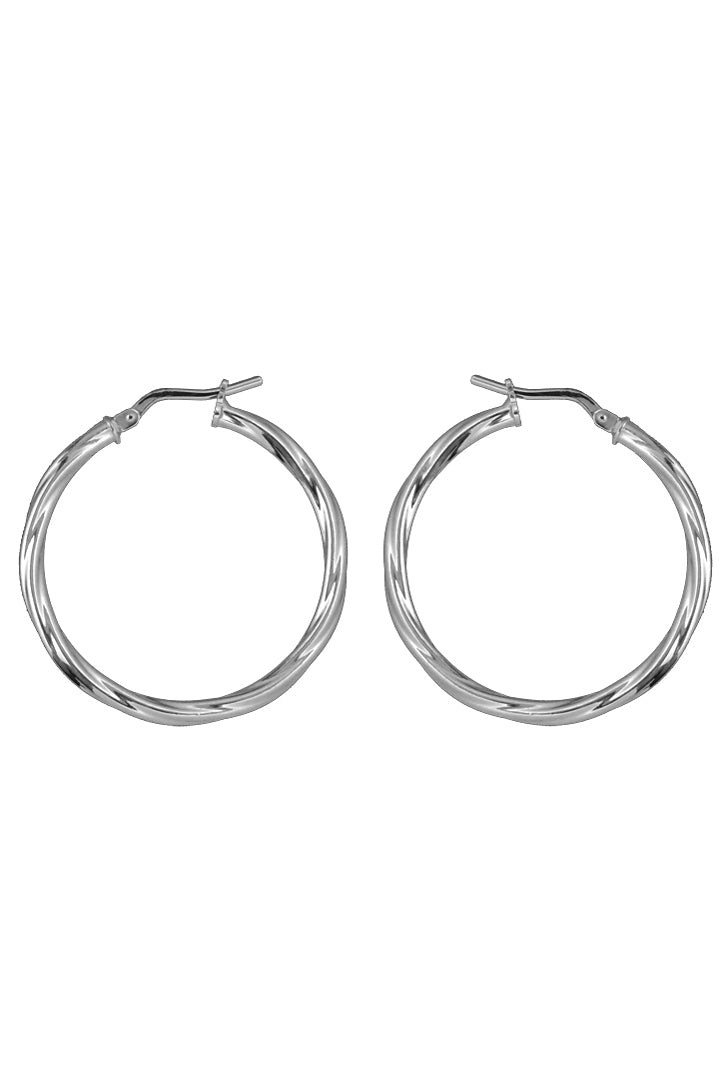 Silver twist hoop earrings / Nina B Jewellery