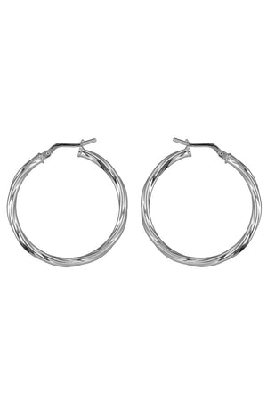 Silver twist hoop earrings / Nina B Jewellery